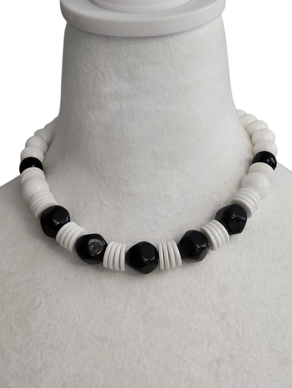 Black and White Beaded Necklace